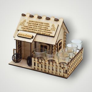ORNAMENT LEMN CASUTA CU PAHARE - BINECUVANTAREA CASEI