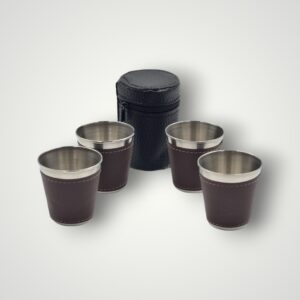 PAHARE METAL IMBRACATE IN PIELE