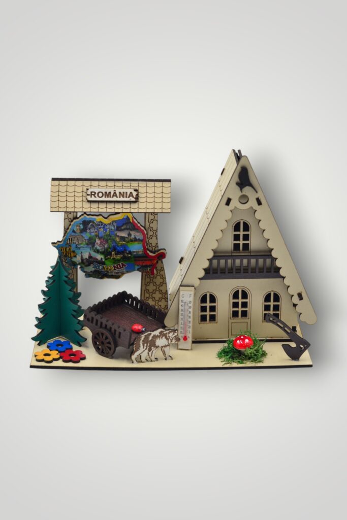 ORNAMENT LEMN CU CASUTA - ROMANIA