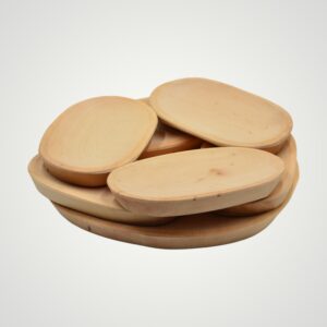 SET PLATOU LEMN ROTUND 6+1