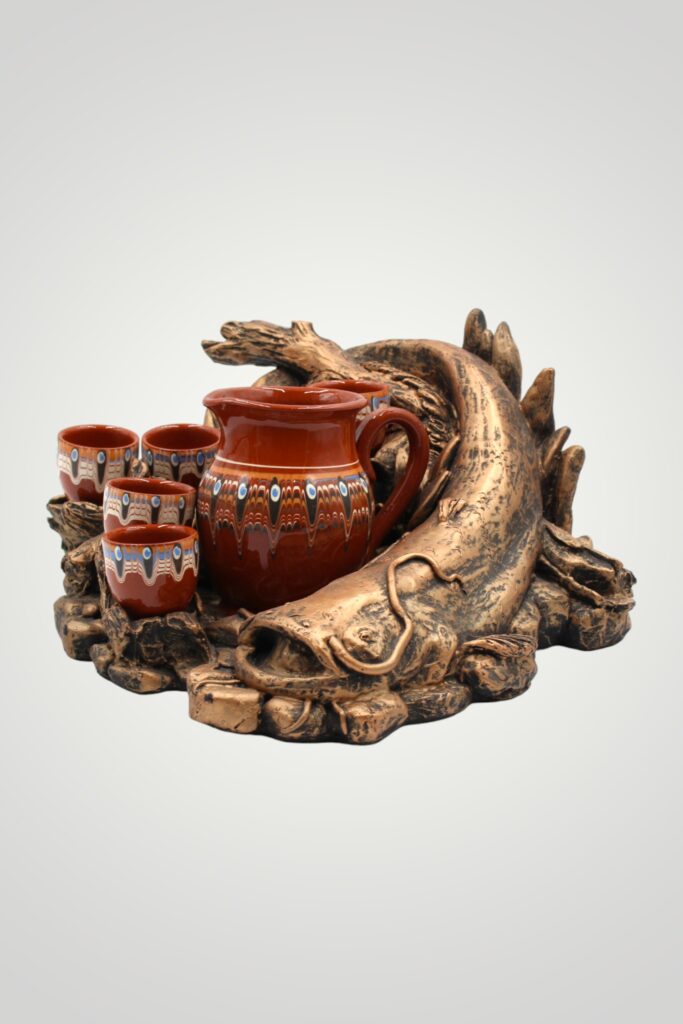 ORNAMENT PESTE CU 6 CESTI SI ULCIOR - AURIU