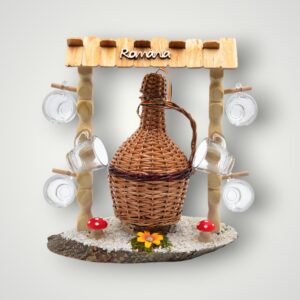 FANTANA CU STICLA IMPLETITA + 6 PAHARE