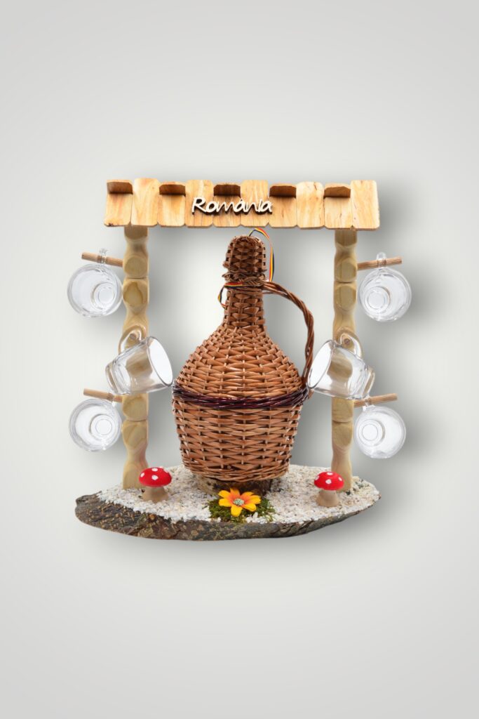 FANTANA CU STICLA IMPLETITA + 6 PAHARE