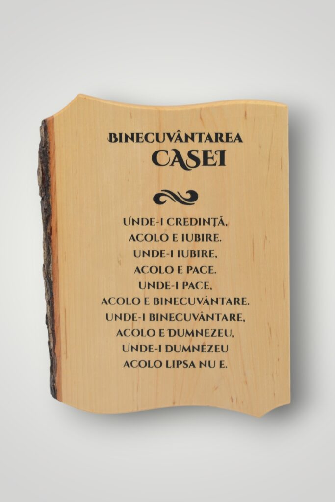 TABLOU LEMN - BINECUVANTAREA CASEI