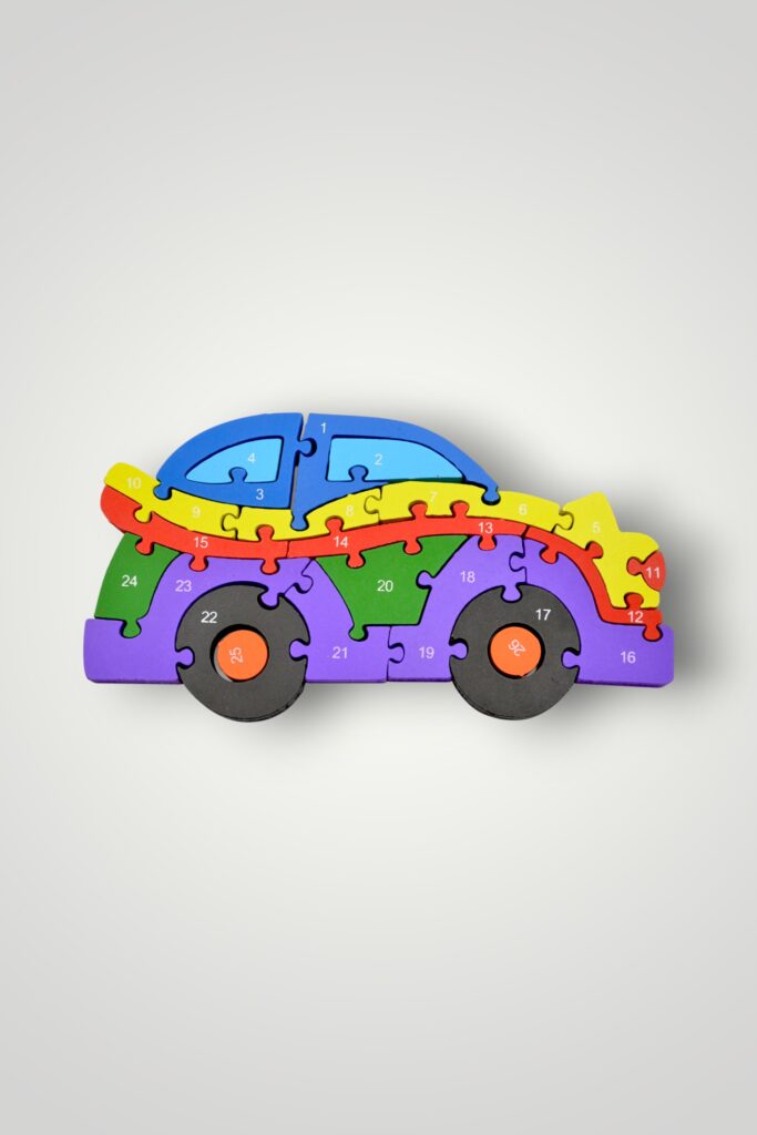 PUZZLE LEMN COLORAT - MASINA