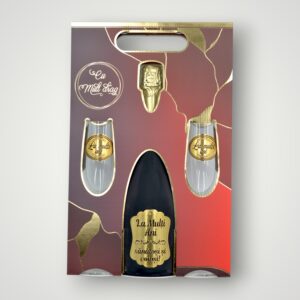 SET VIN SPUMANT + 2 PAHARE - CU TEXTE DE LA MULTI ANI