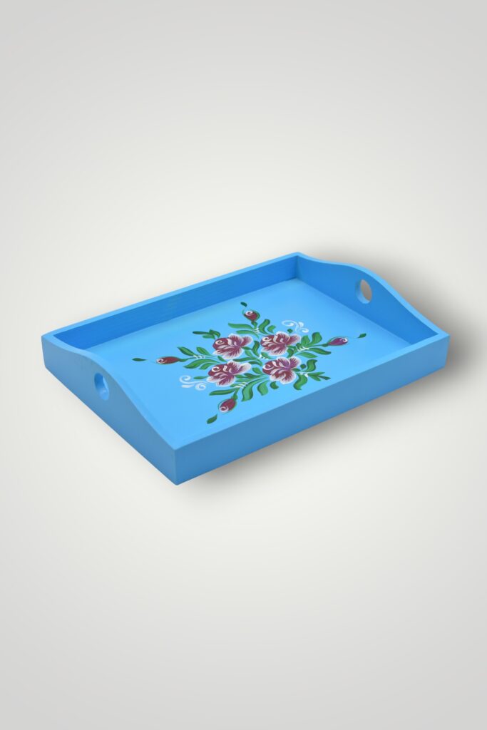 TAVA LEMN PICTATA - ALBASTRA