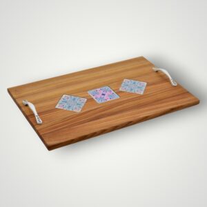 PLATOU LEMN SERVIRE CU PIATRA