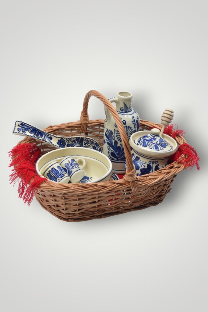 SET CADOU - COS TRADITIONAL - ALBASTRU