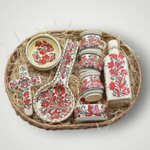 SET CADOU - SUVENIR CERAMICA - ROSU