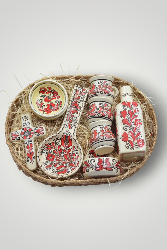 SET CADOU - SUVENIR CERAMICA - ROSU